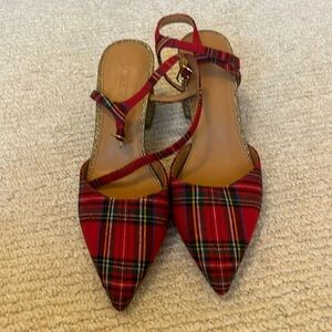 JCrew plaid heels